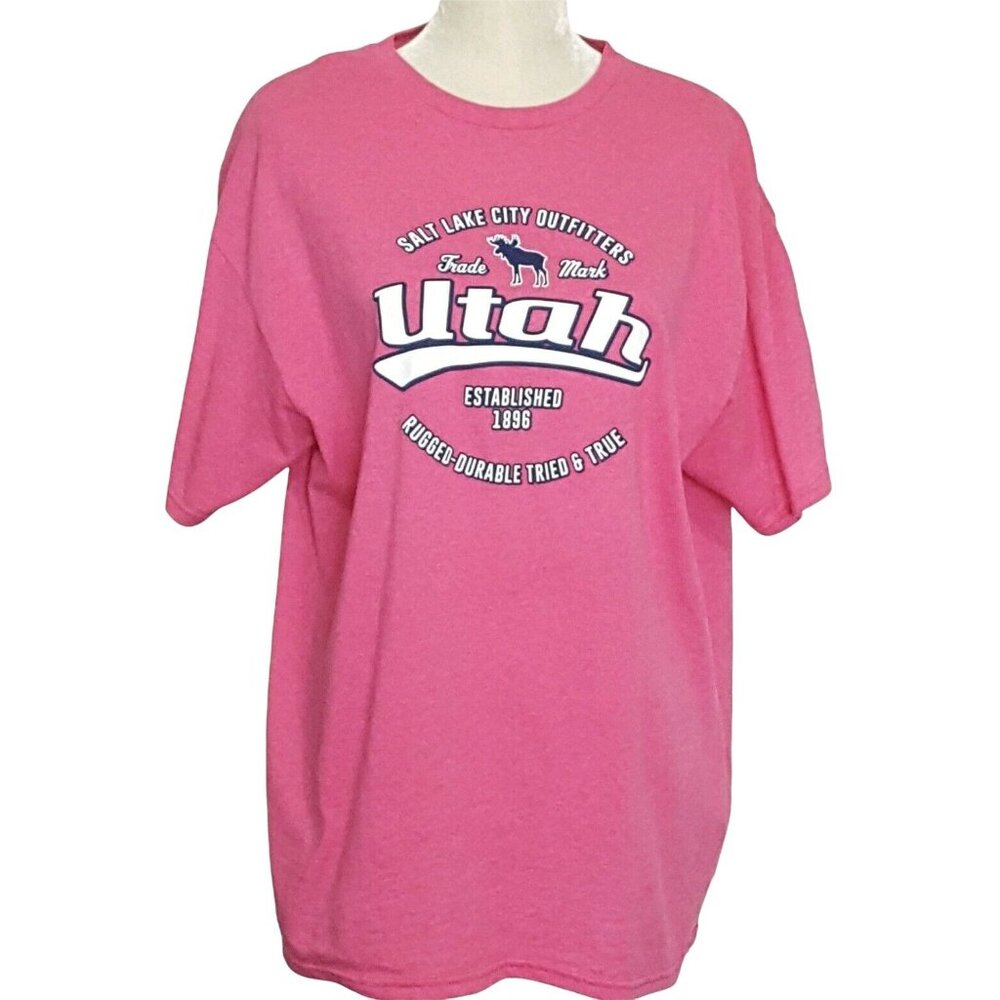 Salt Lake City Outfitters Women's Pink‎ Utah T-shirt Short Sleeve XL
